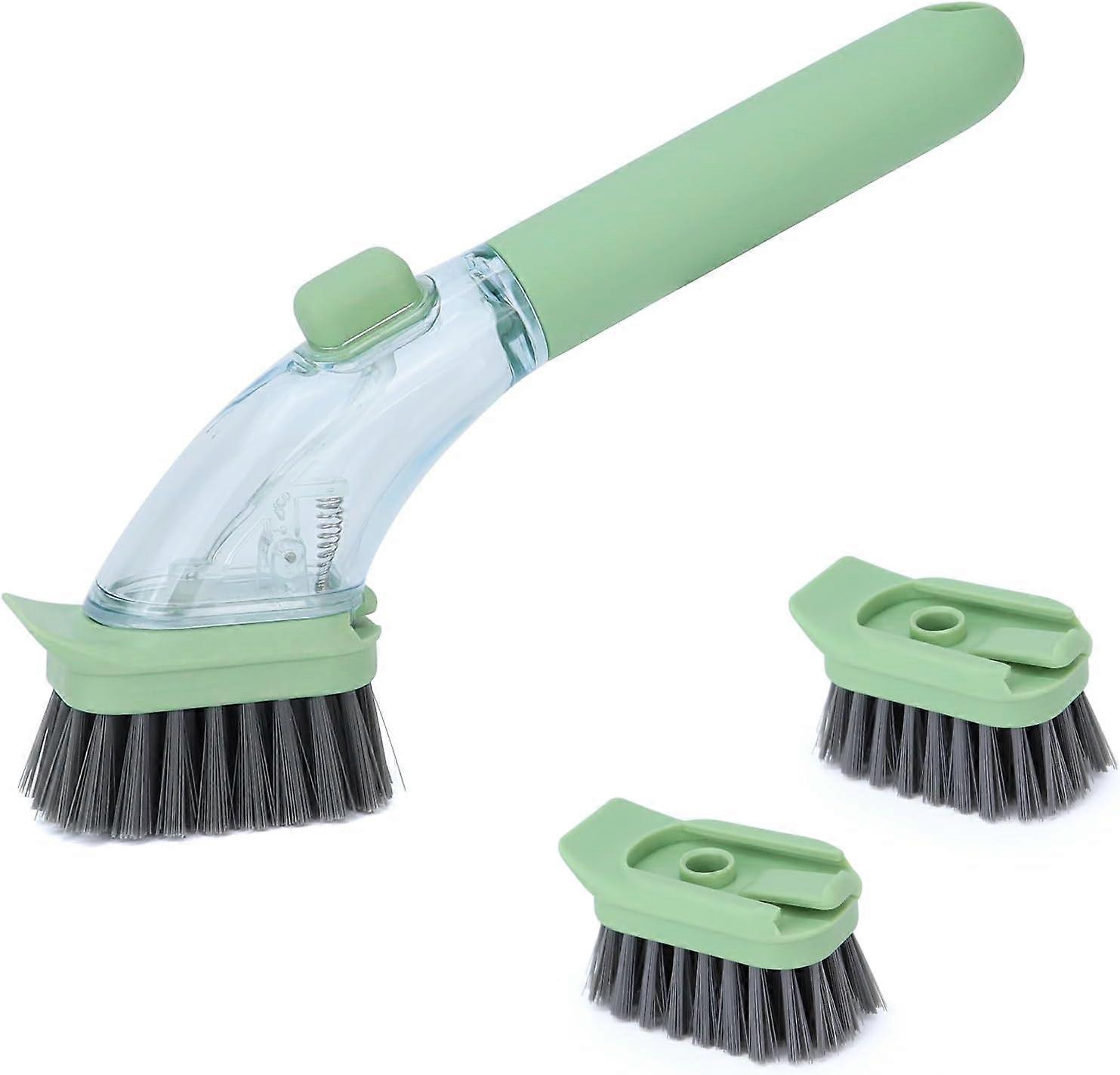 Soap dispenser dishwashing brush with handle, kitchen cleaning brush