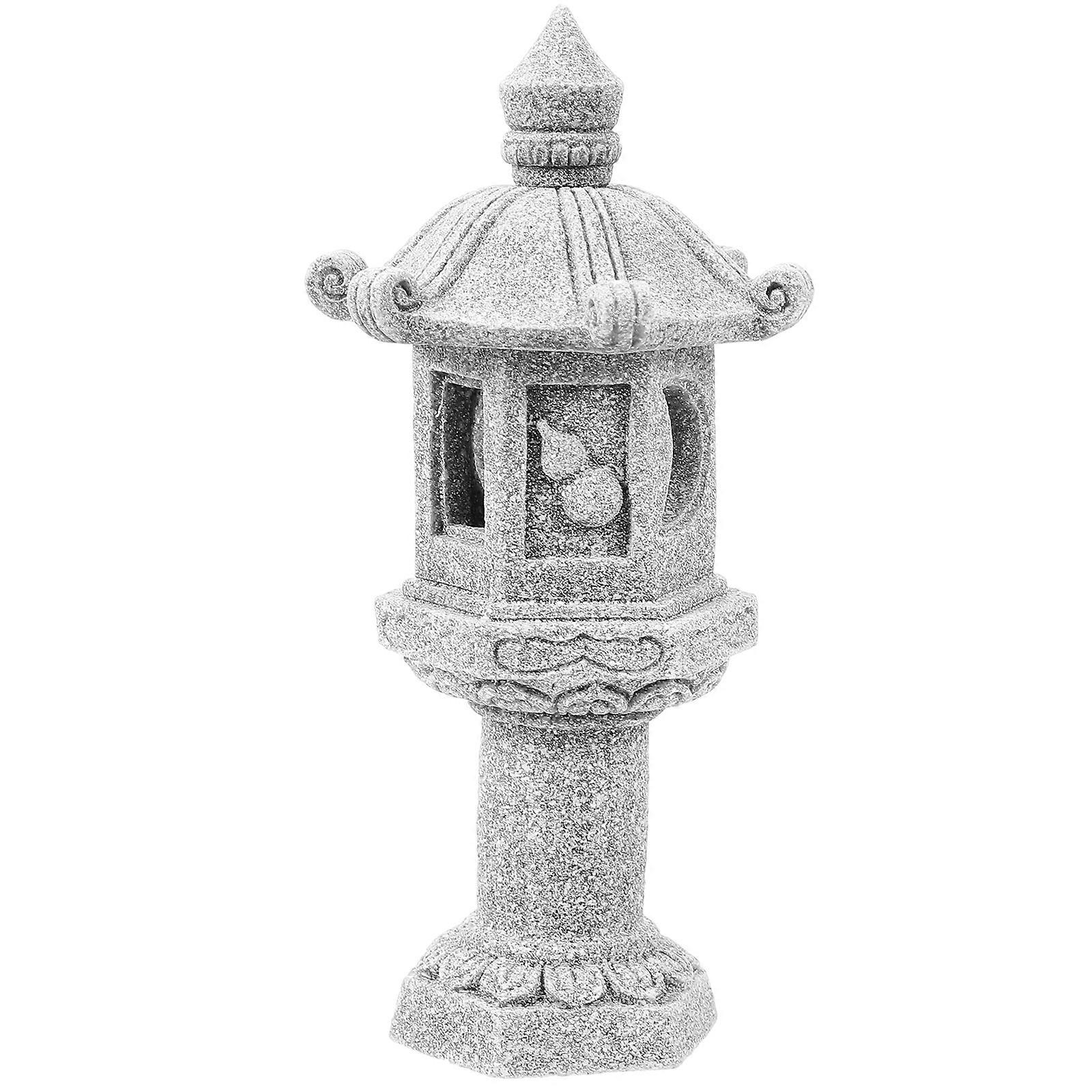 Stone Statue for Garden Decoration Dark Grey High Simulation Miniature Landscape Ornament 3.15x2.76 Inches