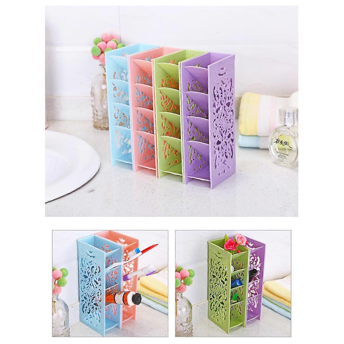 Delicate Office Organizer Hollow Table Organizer Storage Shelf for School Supplies General Users 20.00X8.50X5.00CM Ventilation 1Set