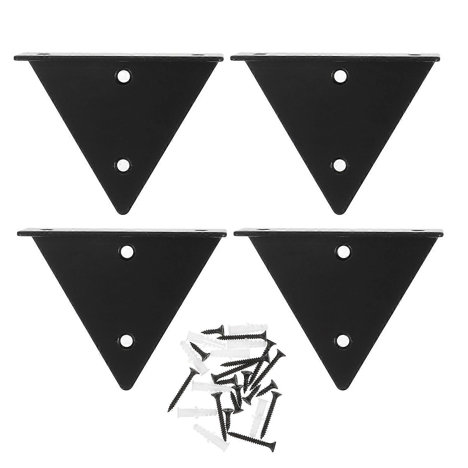Triangle Metal Brackets Heavy Duty 4Pcs For Books Home Use 9.8X8.5CM Stable Holding Design