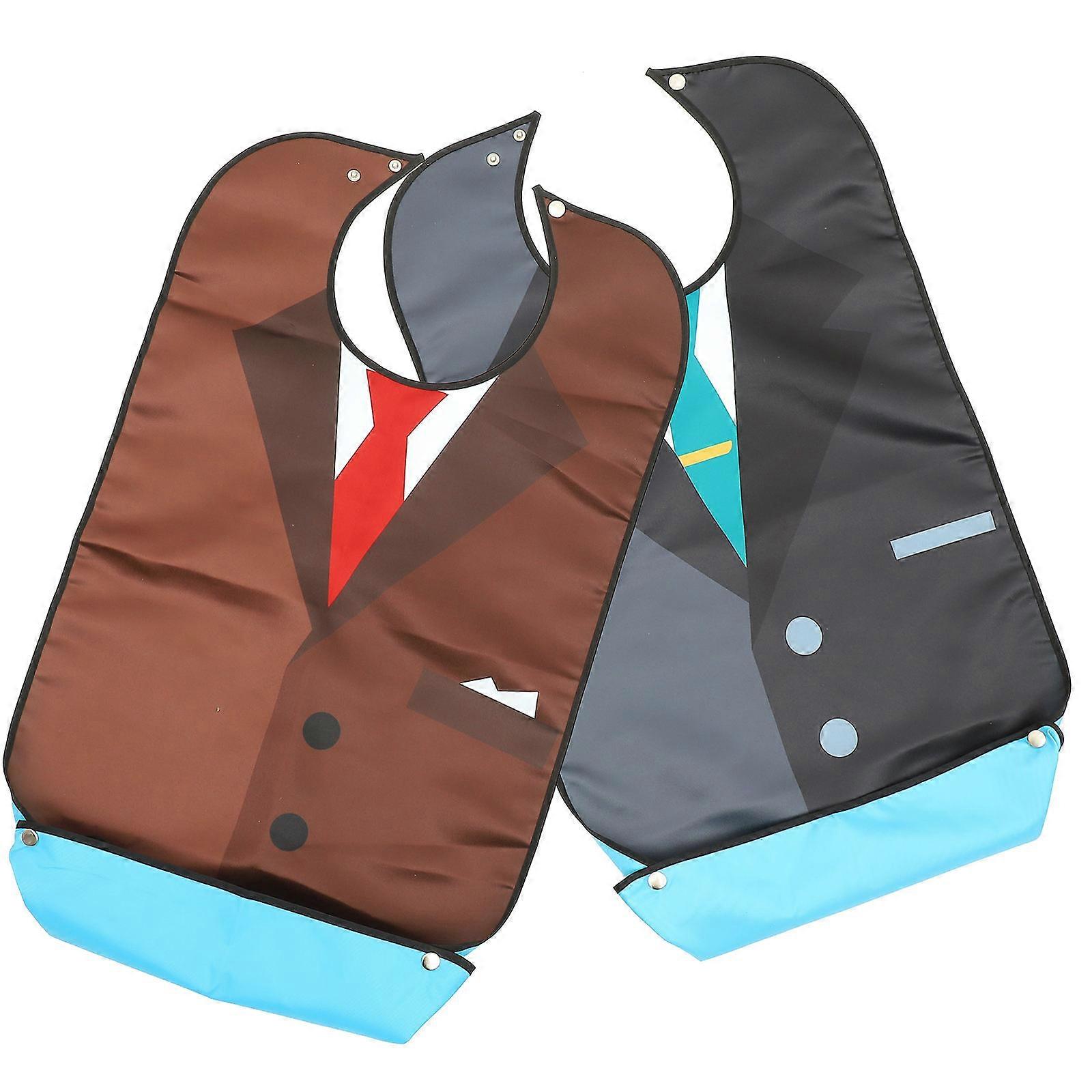 2pcs Reusable Adult Bibs for Mealtime Protection, Oil Resistant Design, Easy to Clean, Suitable for Elderly and Bedridden