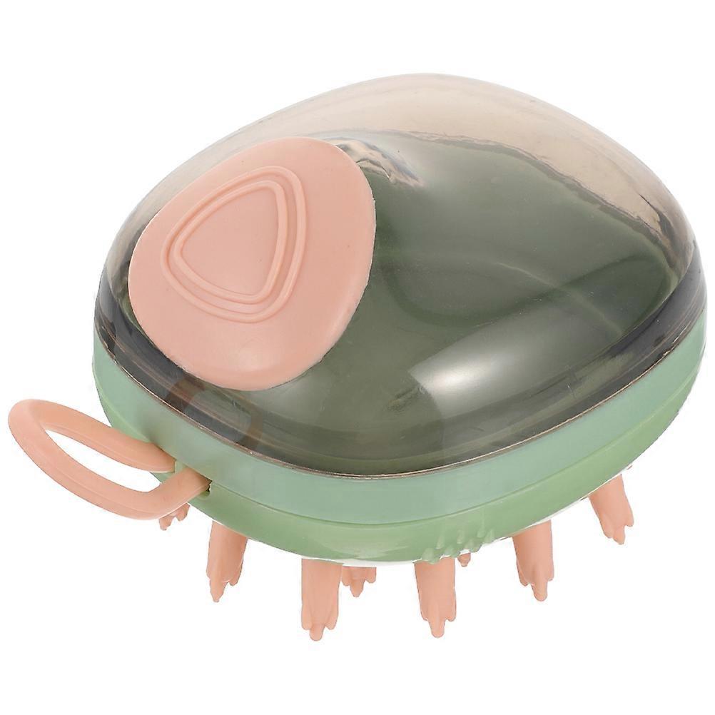 Portable Dog Massage Brush with Strong Cleaning Power for Home Use Green PP and ABS 7 inch