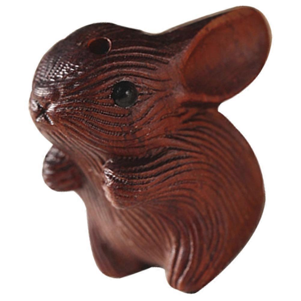 Bunny Keychain Charm Wood Rabbit Hanging Ornament Gift Giving DIY Projects Dark Red Retro Craft 1Pack