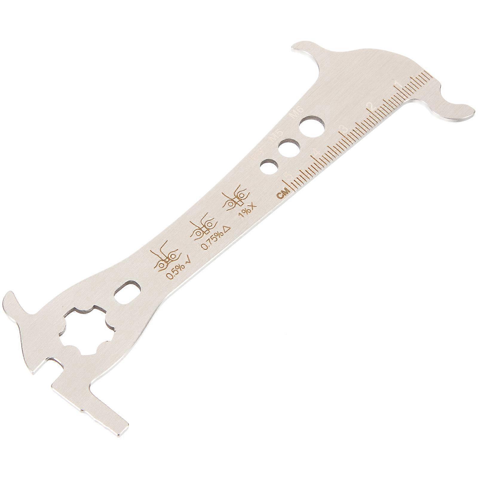 Bicycle Chain Measuring Ruler Device For Professional Maintenance Personnel 12.50X5.00X0.20Cm Chain Length Measurement 1Pcs