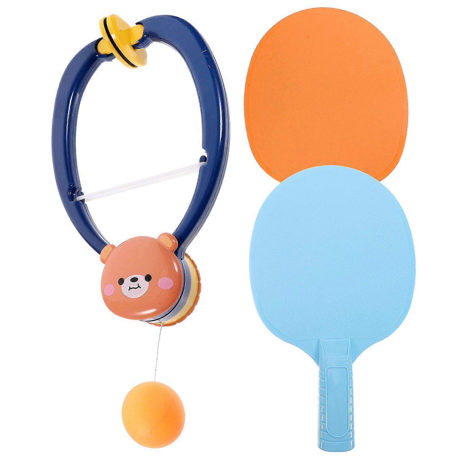 Portable Table Tennis Training Set with Elastic Rebound for Interactive Sports Exercise, Includes Paddles and Balls (Random Color)