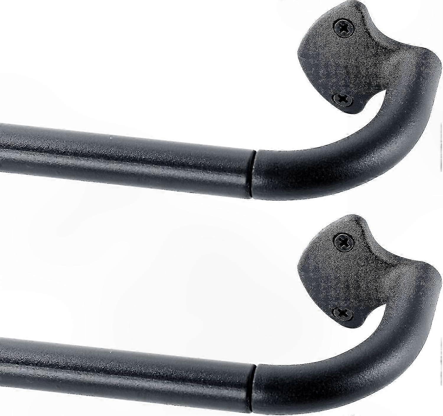 Adjustable Window Curtain Rods, 2 Pack, Black, 48-86 Inches