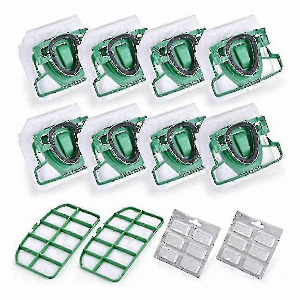 Vacuum Cleaner Replacement Bags and HEPA Filters for VK200 FP200 Models-Compatible with Kobold Series 8 Bags + 2 Filters
