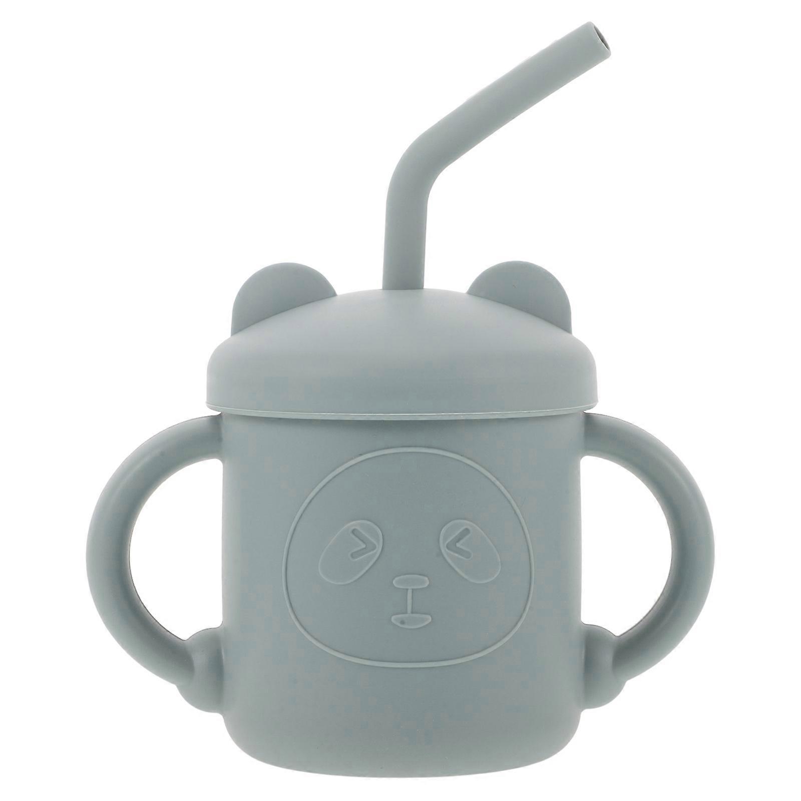 Dark Blue Silicone Training Cups for Babies with Spill Proof Design