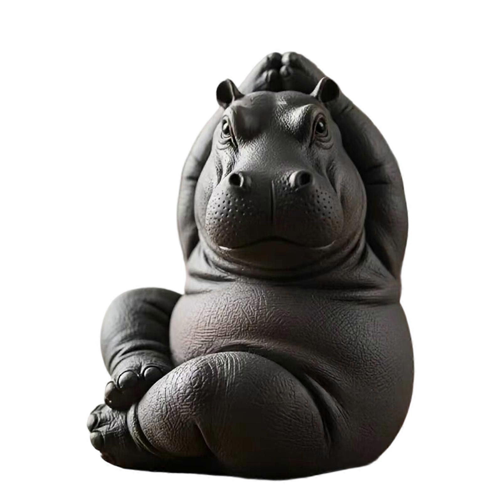 Meditations Clumsy Hippo Figurine Plastic Craft Desktop Shelf Decors Perfect Gift For Meditating Enthusiasts Collectors Multicolor
