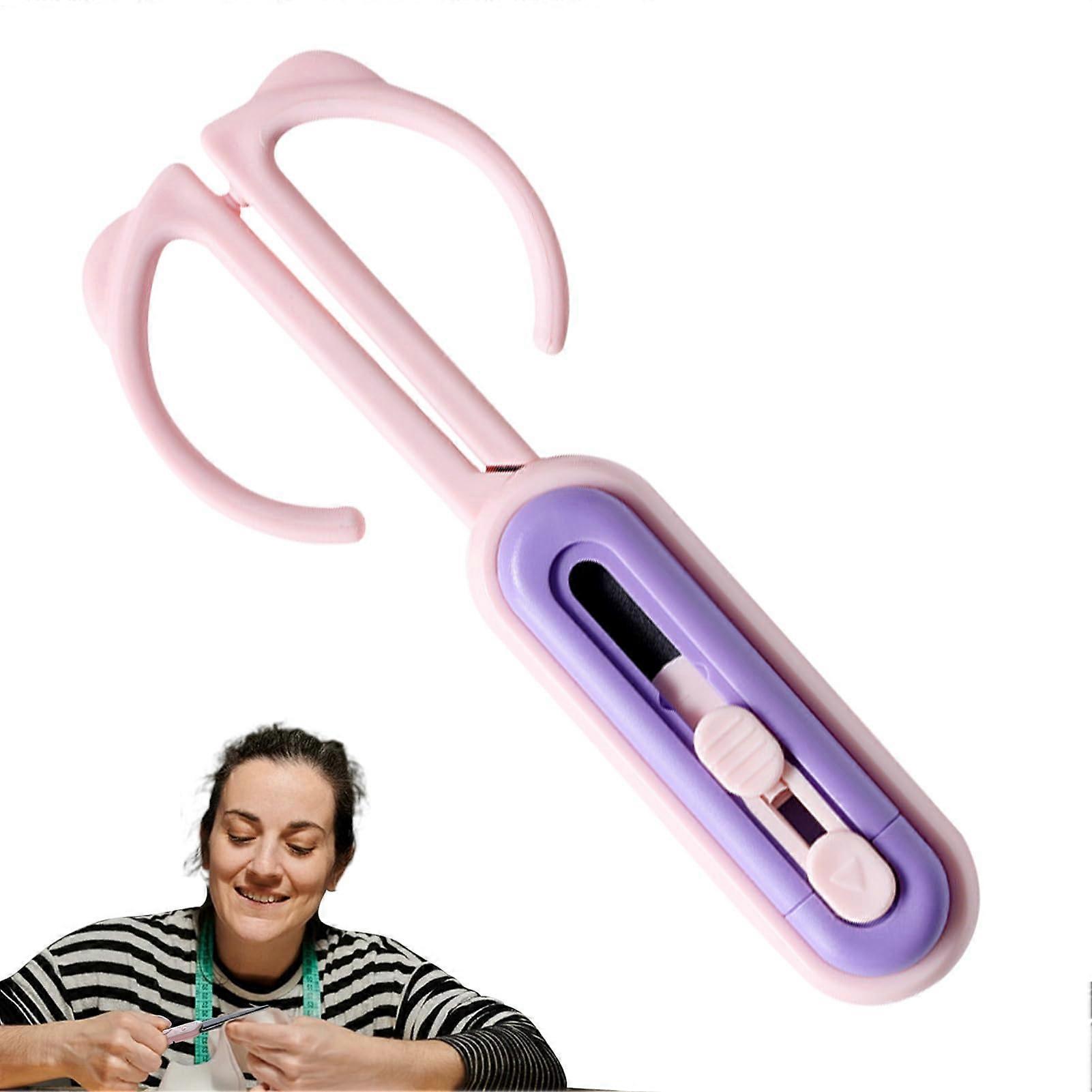 Schere Schneiden Tragbare Scheren Box Cutter 2 In 1 Ergonomisch Leichte Einziehbare Kastenschneider Rosa