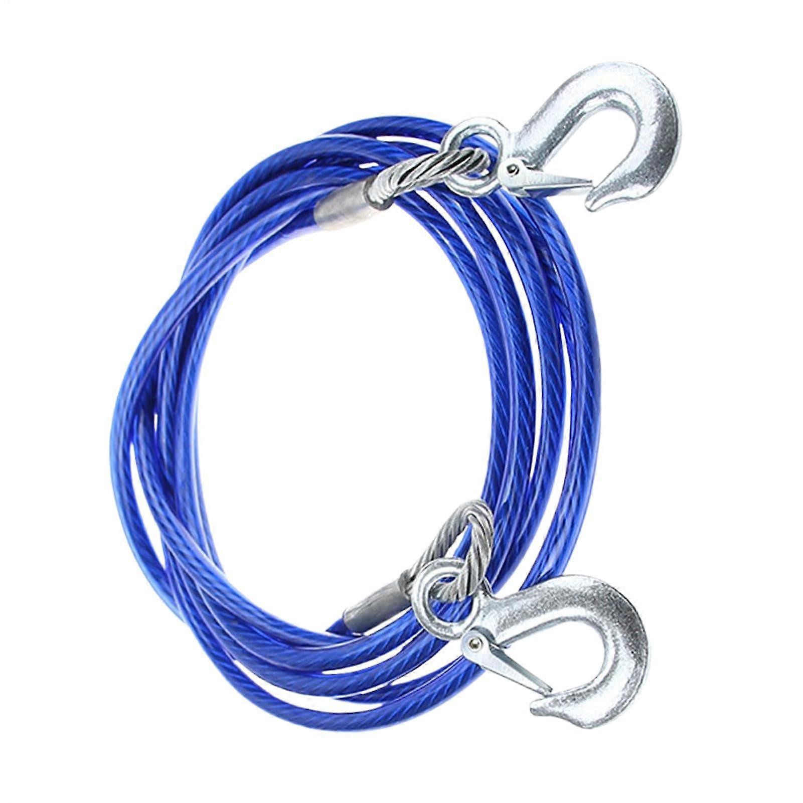 Tow rope for car – tensile steel tow cable  Secure fireproof hooks