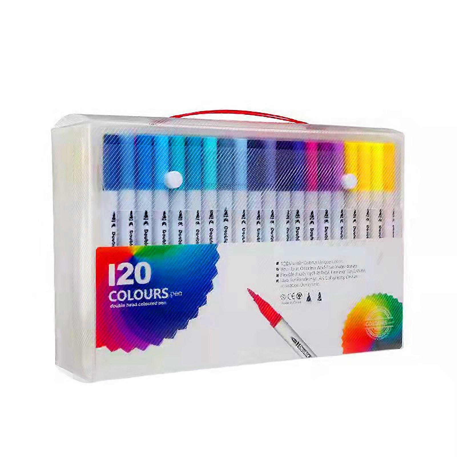Dual Tip Brush Art Markers Pen Watercolor Acrylic Paints for Drawing Sketching Coloring Calligraphy Art Supply
