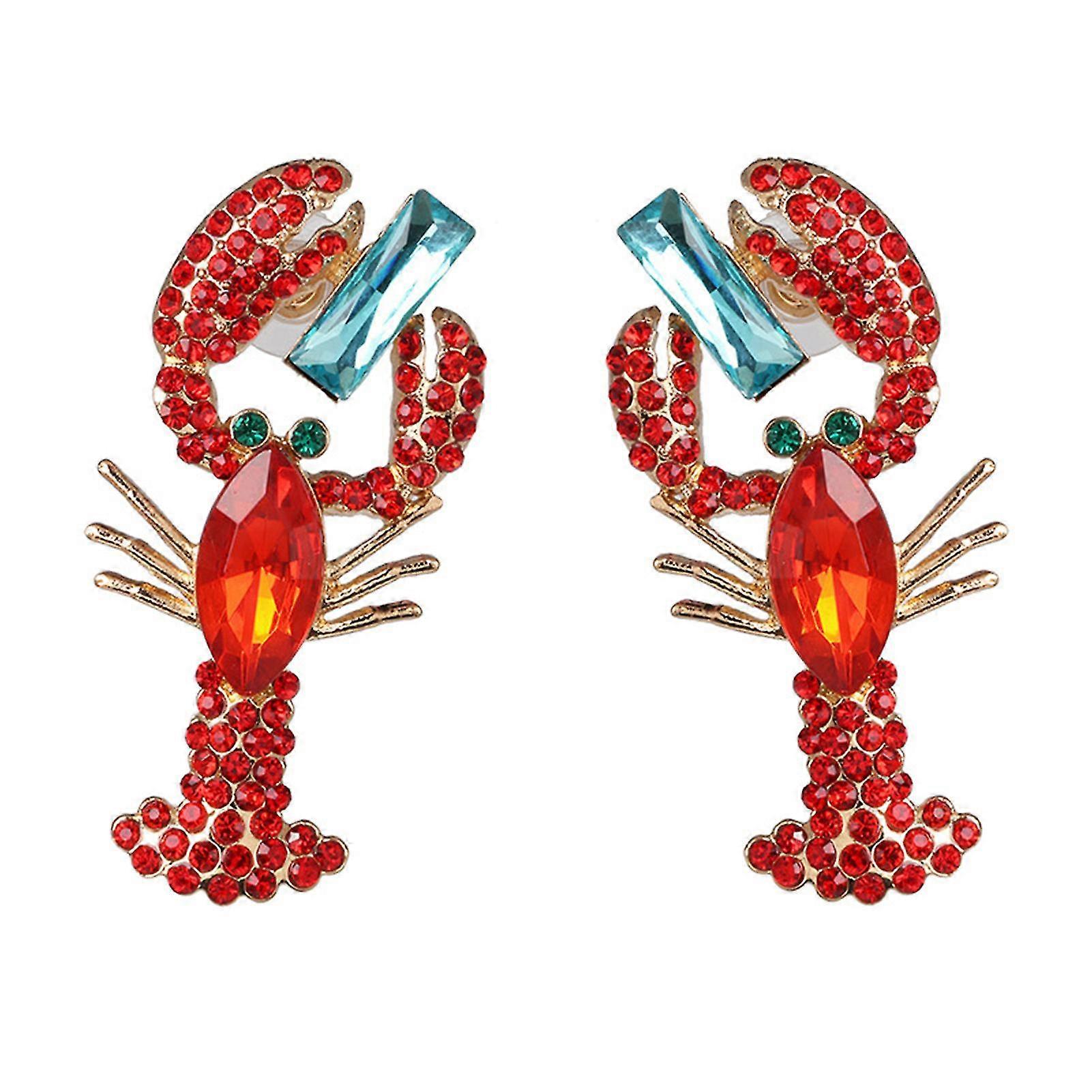 Dangle Earrings Rhinestone Lobster Eardrop For1