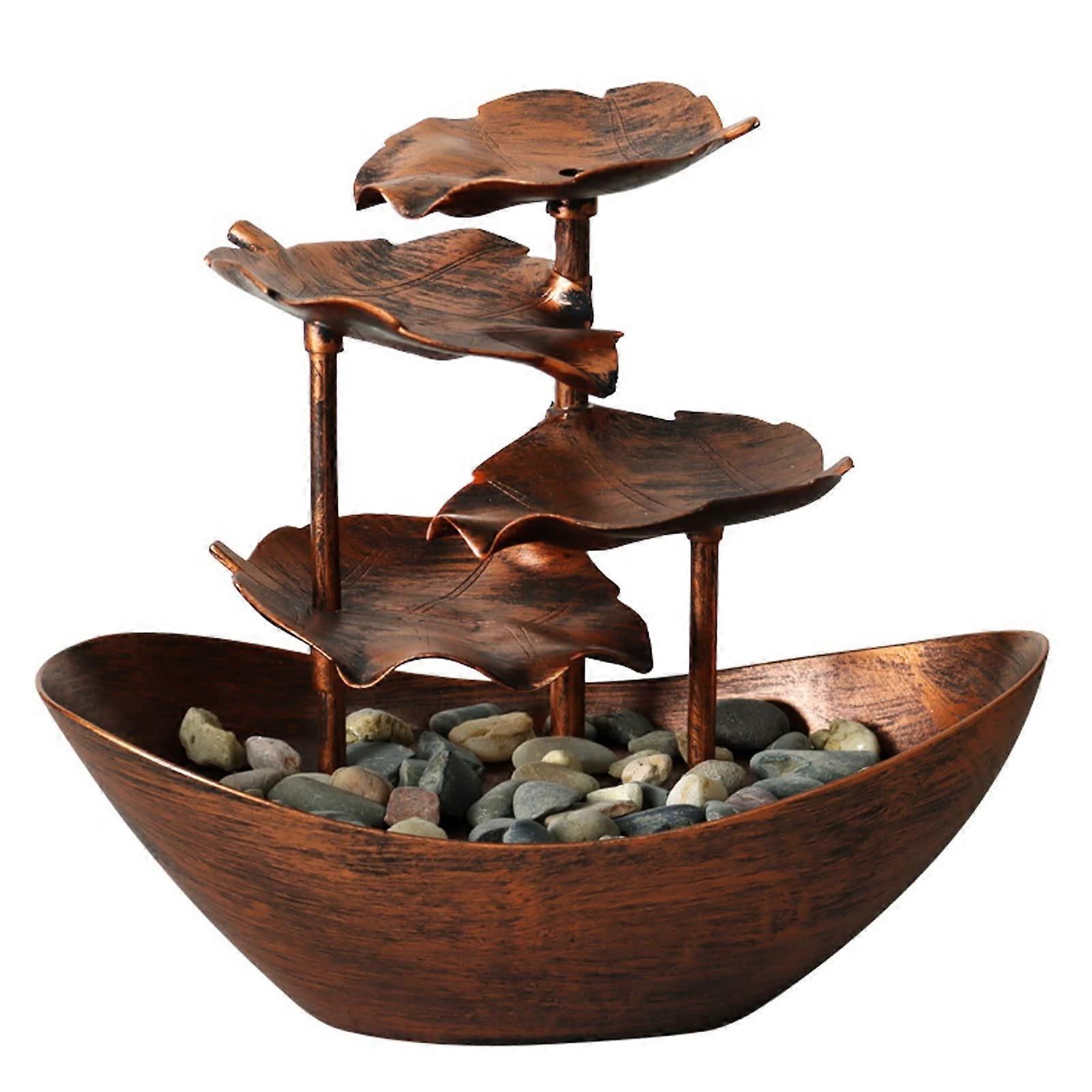 Tabletop Fountain Desk Office Water Feature Lotus Leaf Design For Interior Decoration