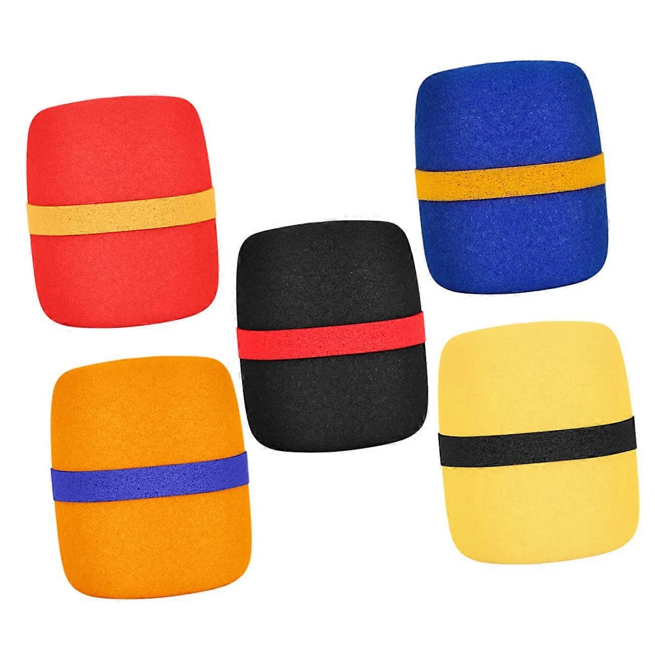 5-Pack Microphone Windshield High-Density Foam Covers in Various Colors for Wind and Noise Protection Compatible with Most Microphones
