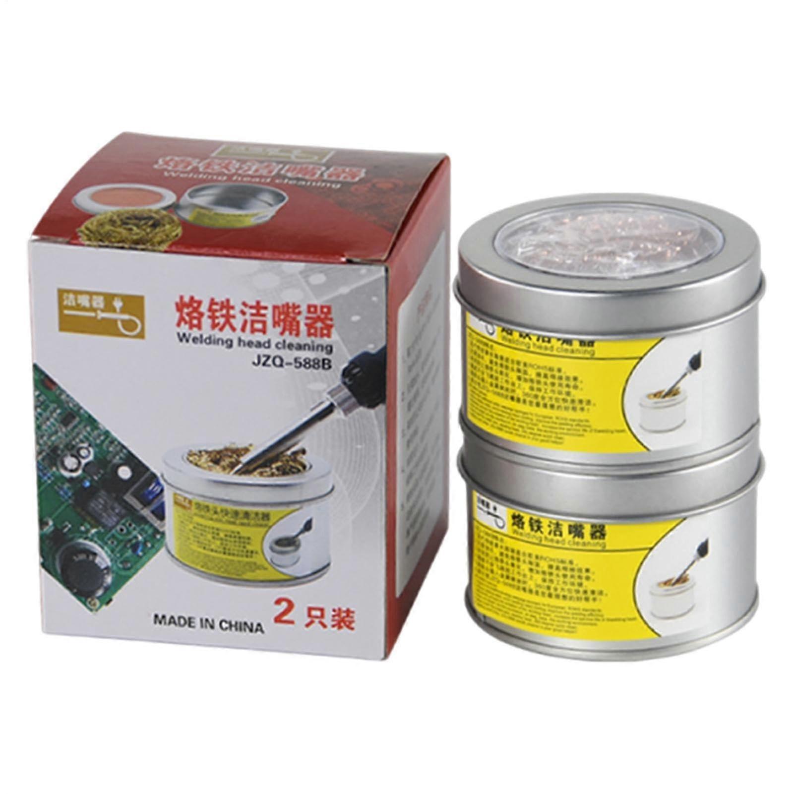 Soldering Tip Cleaner, 2 x Cleaning Wire with Base Soft Coiled Copper Wire
