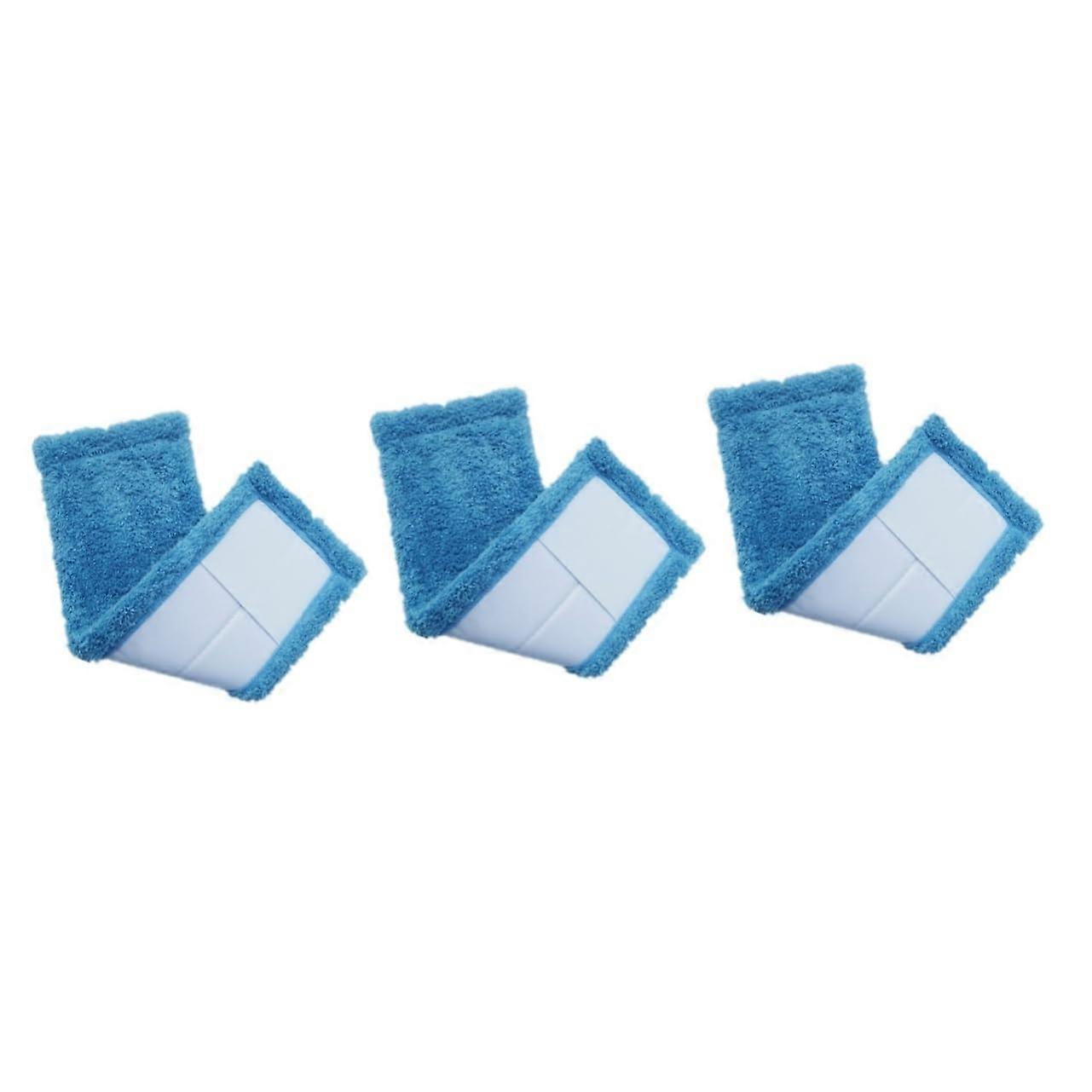 Pack of 3 Washable Flat Mop Head Pads for Microfiber Floor Cleaner