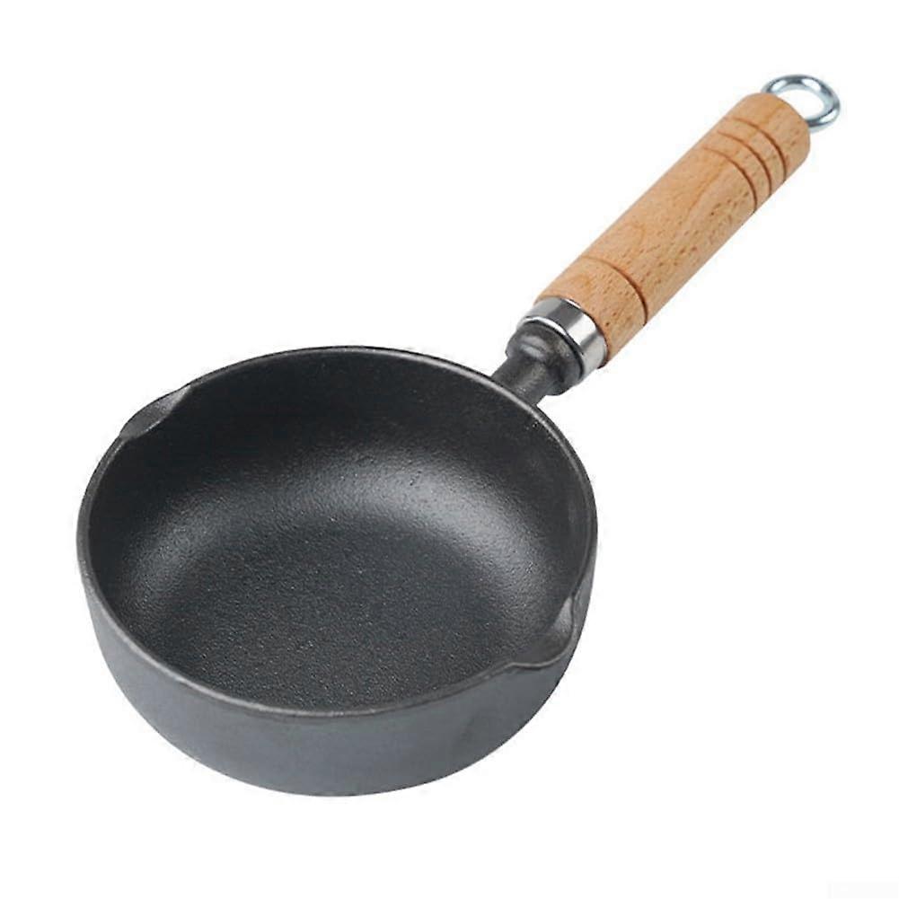 Deepened Cast Iron Oil Pouring Pan for Cooking Eggs and Milk, Compact Design with Easy Pouring and Even Heat