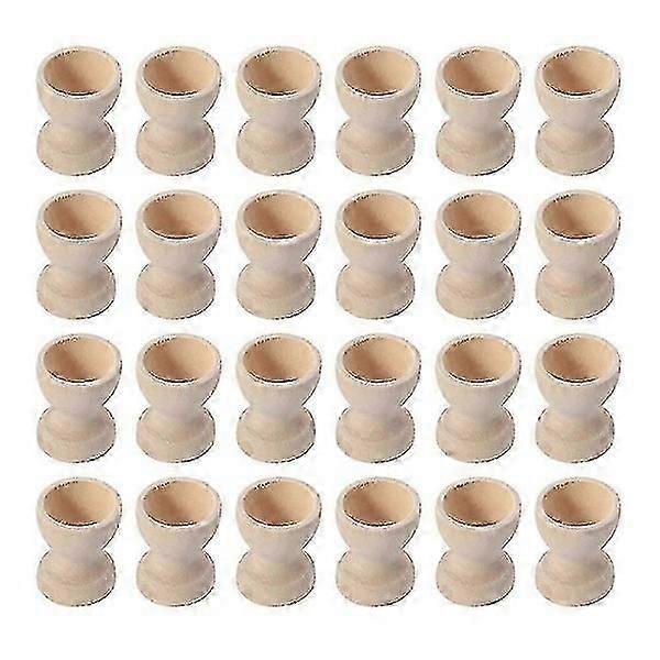 24 pcs Wooden Egg Stand Egg Cups Egg Storage Easter Egg Cups For Home