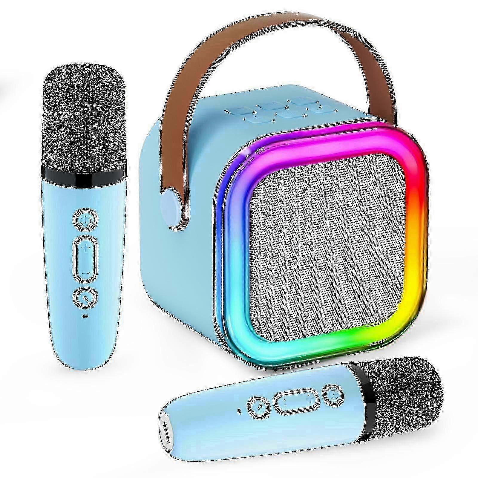 2025 Mini machine à karaoké, haut-parleur Bluetooth portable avec 2 sans fil