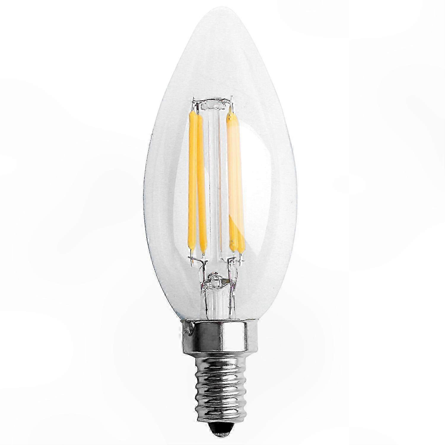 E12 Base 4W COB Filament LED Bulb, Dimmable Candle Lamp, 10x3.5cm Size