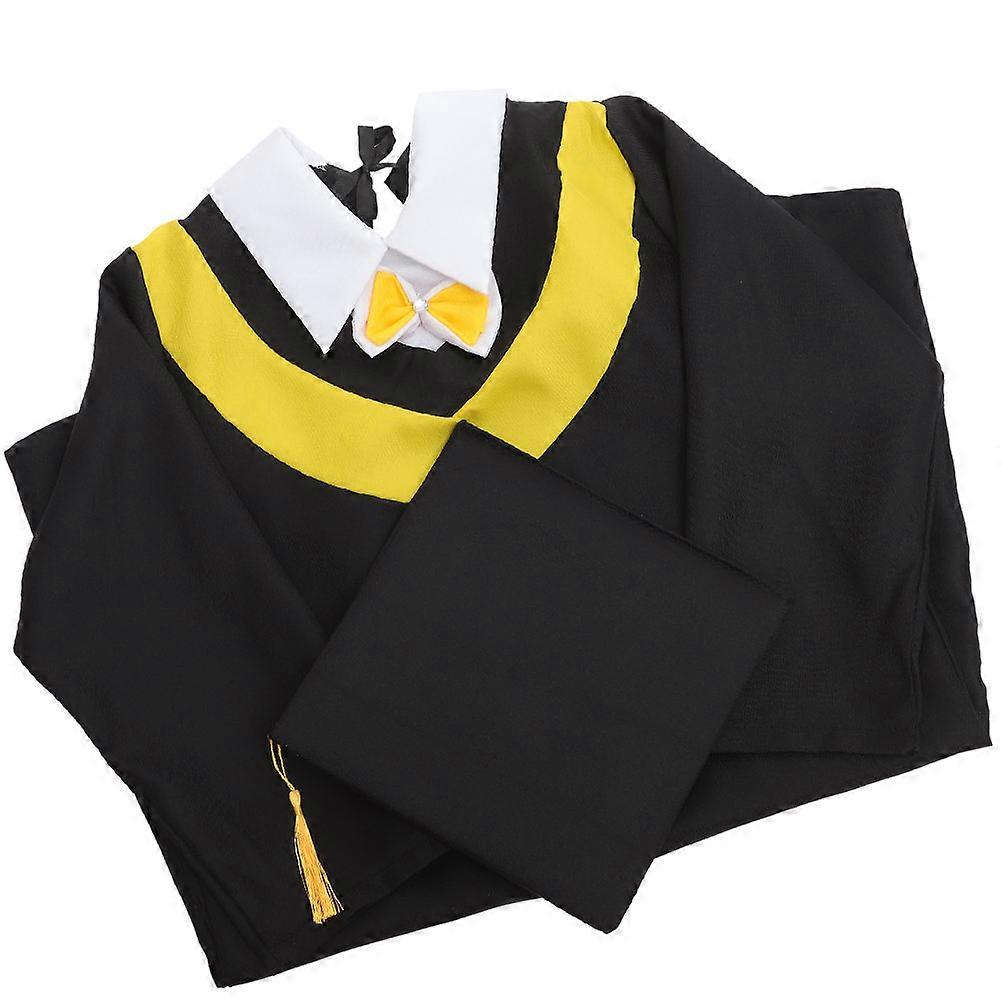 Preschool Graduation Cap Cap and Gown Preschool Performance Black Polyester Made 1 Set