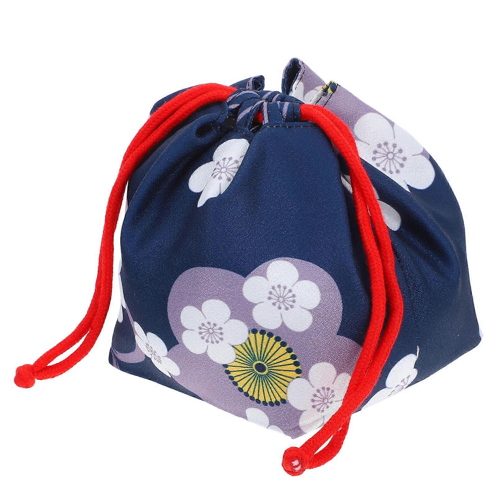 Japanese Drawstring Bag Kimono Purse for Women and Girls Polyester Assorted Color for Portable 1Pack