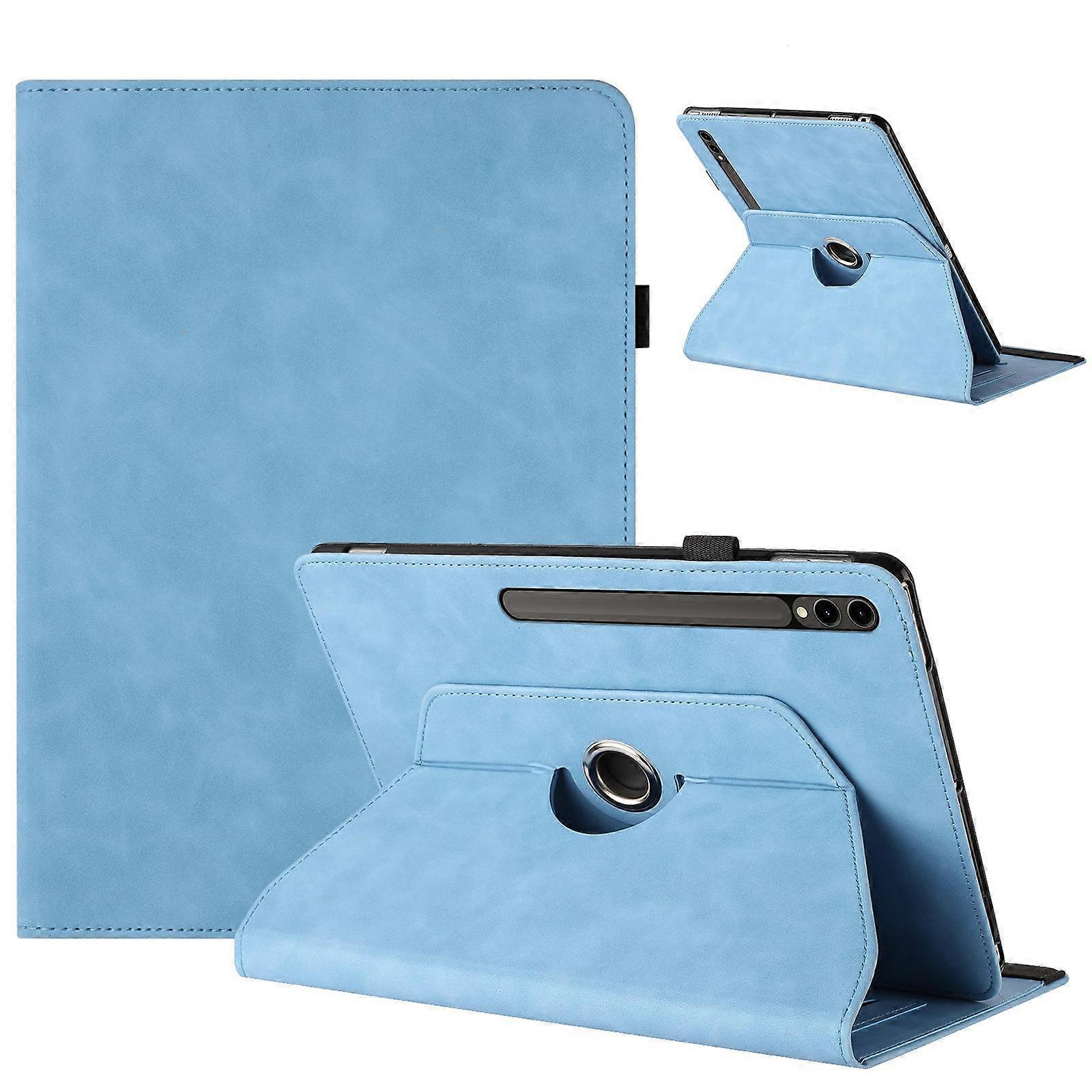Solid Color Rotation Holder Leather Smart Tablet Case