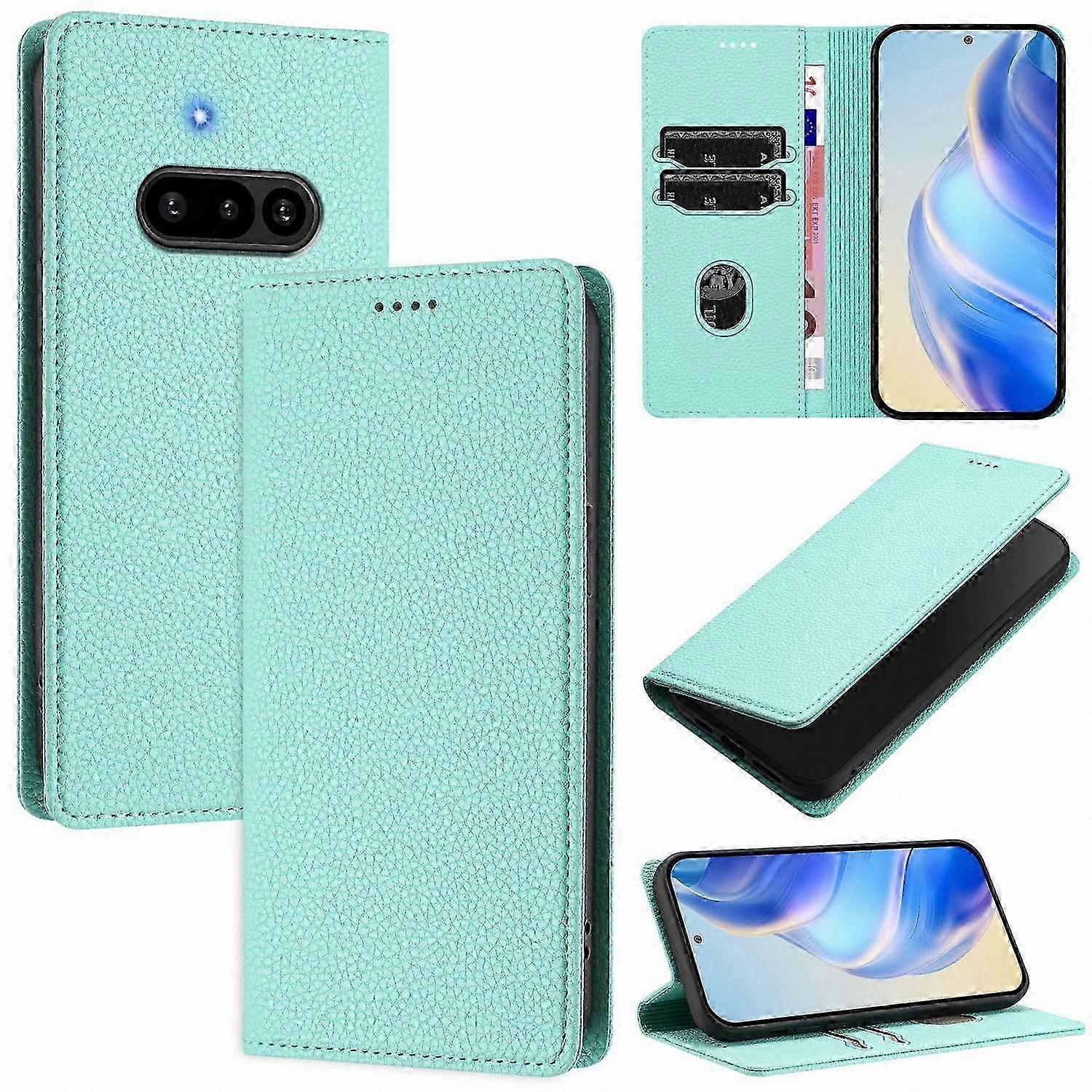 Orange RFID-Blocking Wallet Case with Litchi Texture for 3a Model Mobile Cover