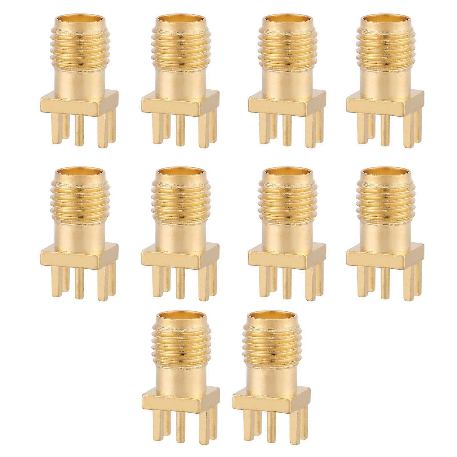 10pcs Brass SMA Female Base Socket Jack PCB Mount 50 Ohm RF Connectors