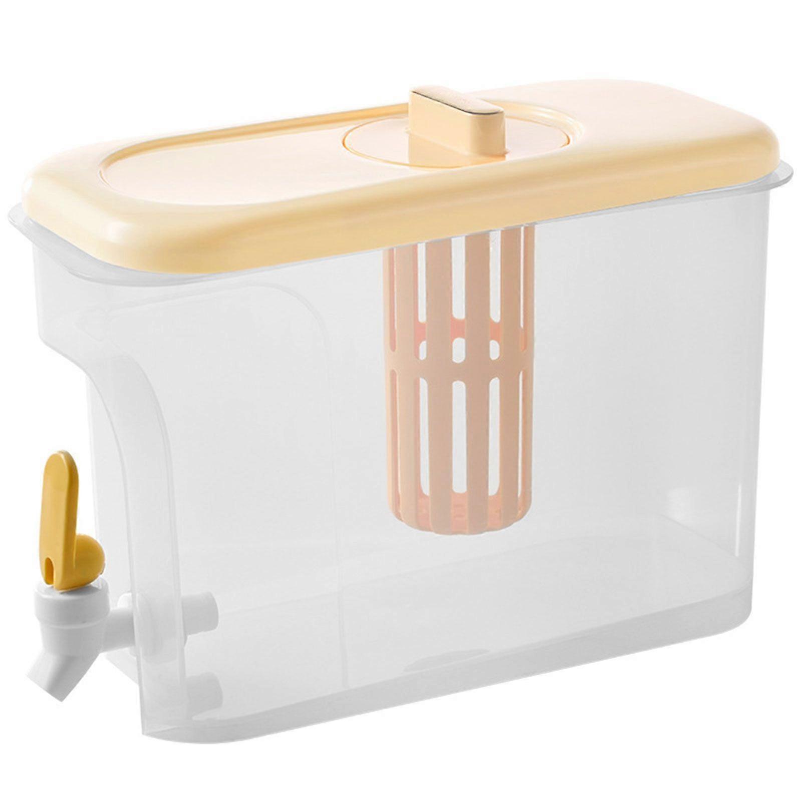 4L Translucent Drink Dispenser Clear Tea Water Jar with Lid for Dining Table