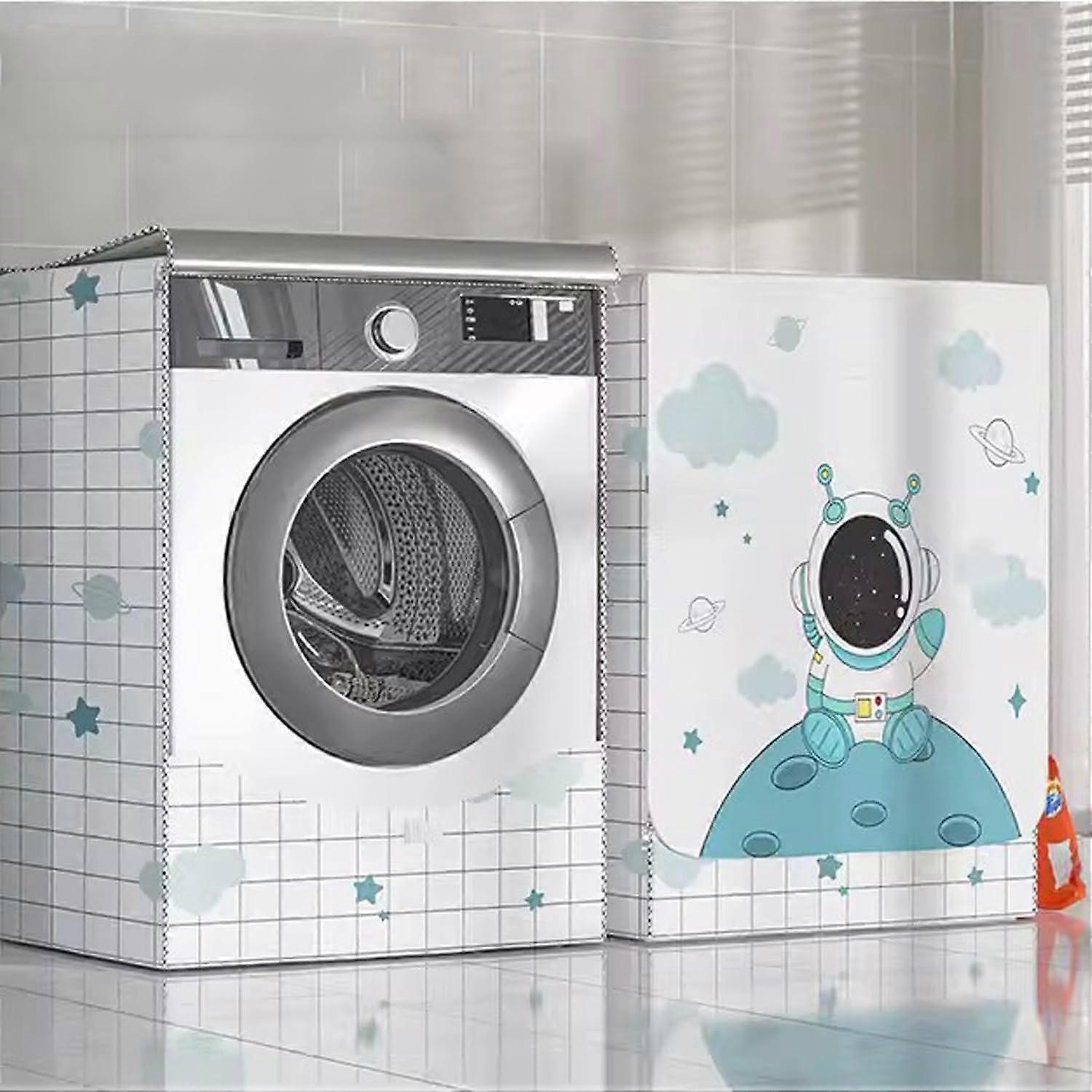 Washing Machine Cover Front Loading Protector, Waterproof Front Loader Cover, 85x60x62 cm, White