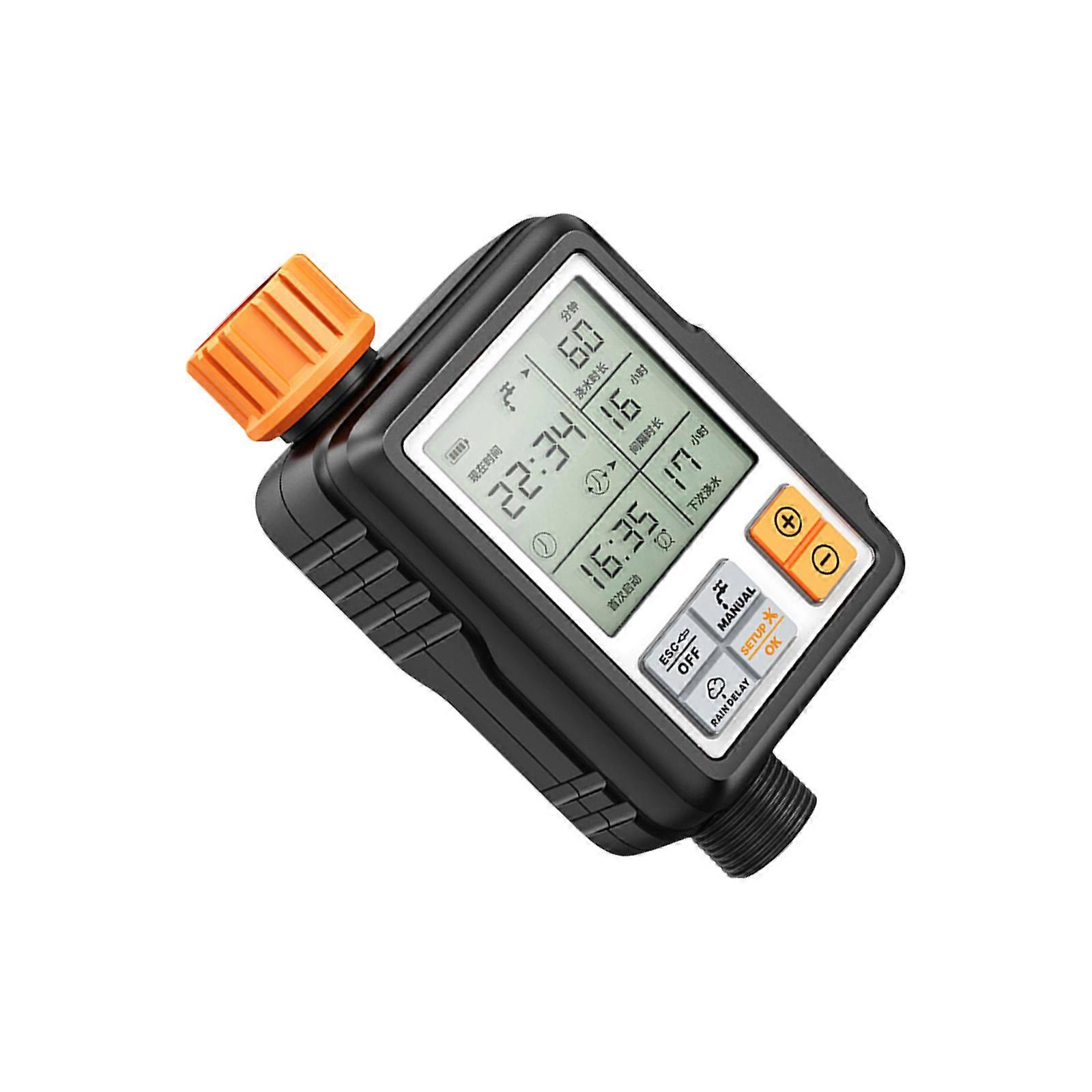 Automatic Garden Water Timer Programmable eather Protective Feature Battery Powered LCD Display Suitable For Flower Beds Multicolor