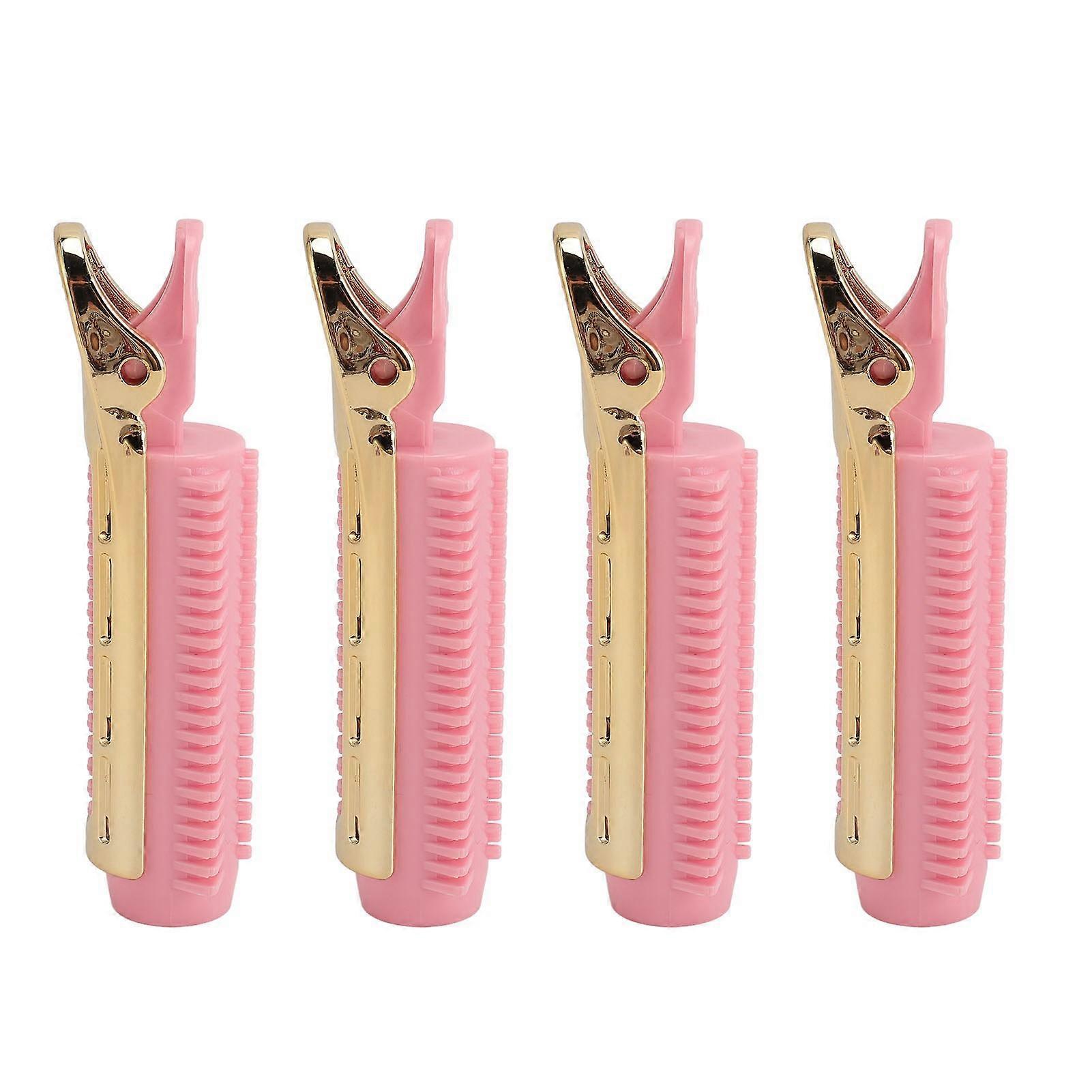 4pcs Pink Volumizing Hair Clips Heat Resistant Root Styling Tool