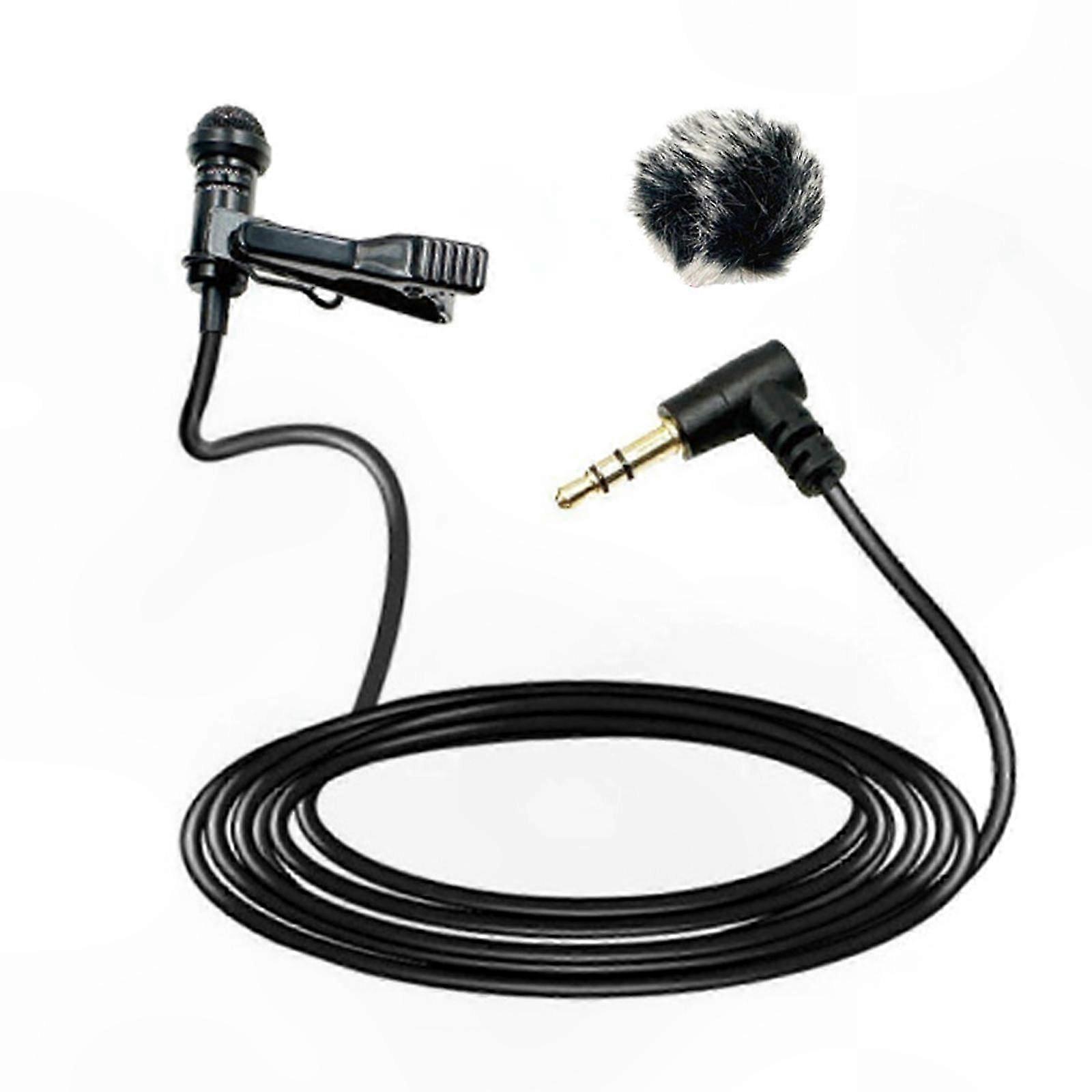 Omnidirectional Lavalier Microphone with Long Cable for Presentations Lectures Wireless Connection Compatible