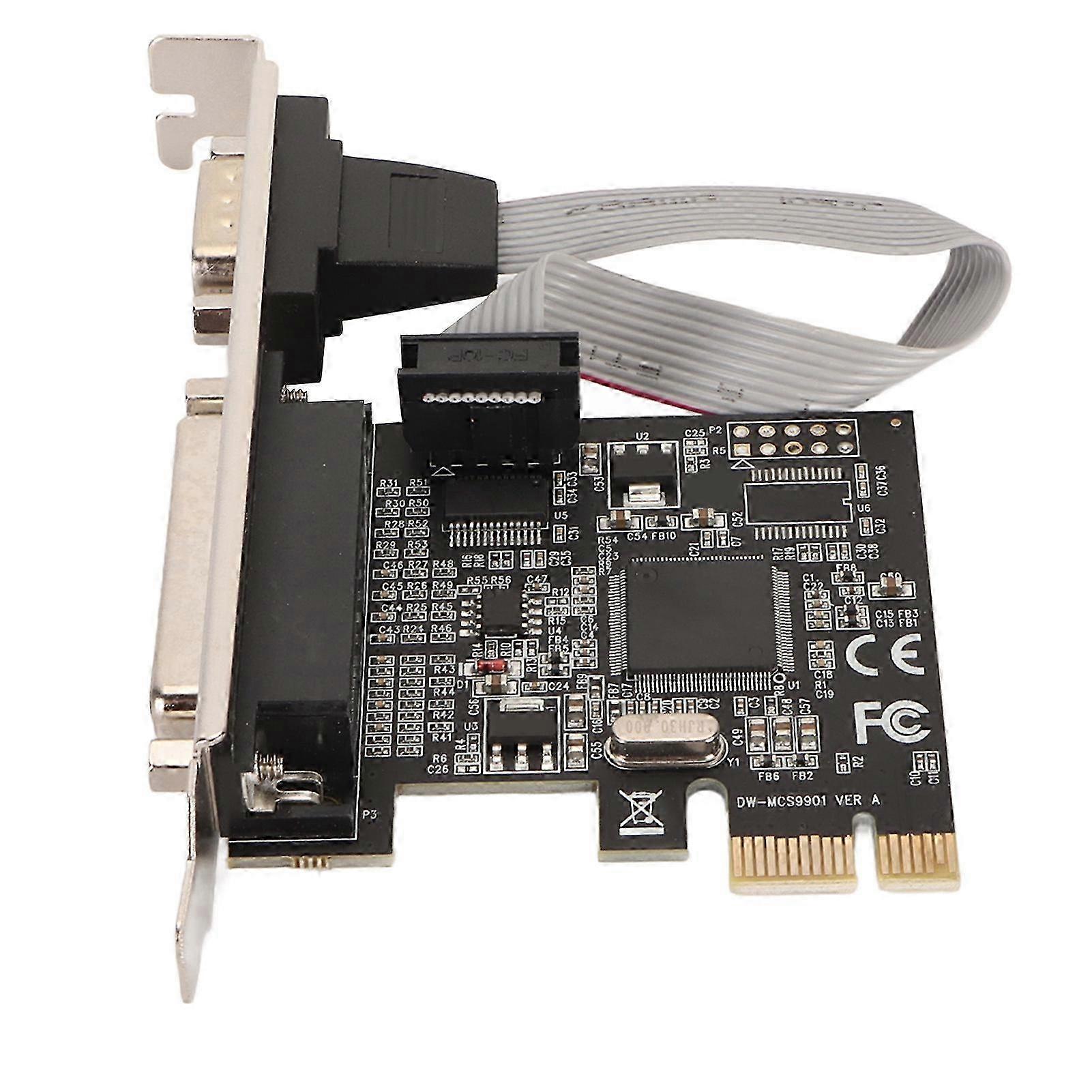 2025 PCIe to RS232 Expansion Card 9pin Serial 25pin Parallel Port Combo 2.5Gbps PCIe Com Port Adapter for Printer POS Automation