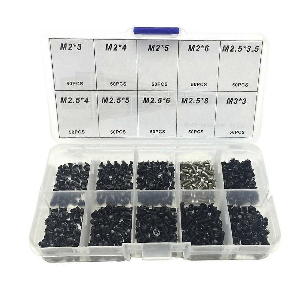 500Pcs Laptop Universal Screw Replacement Kit M2, M2.5, for