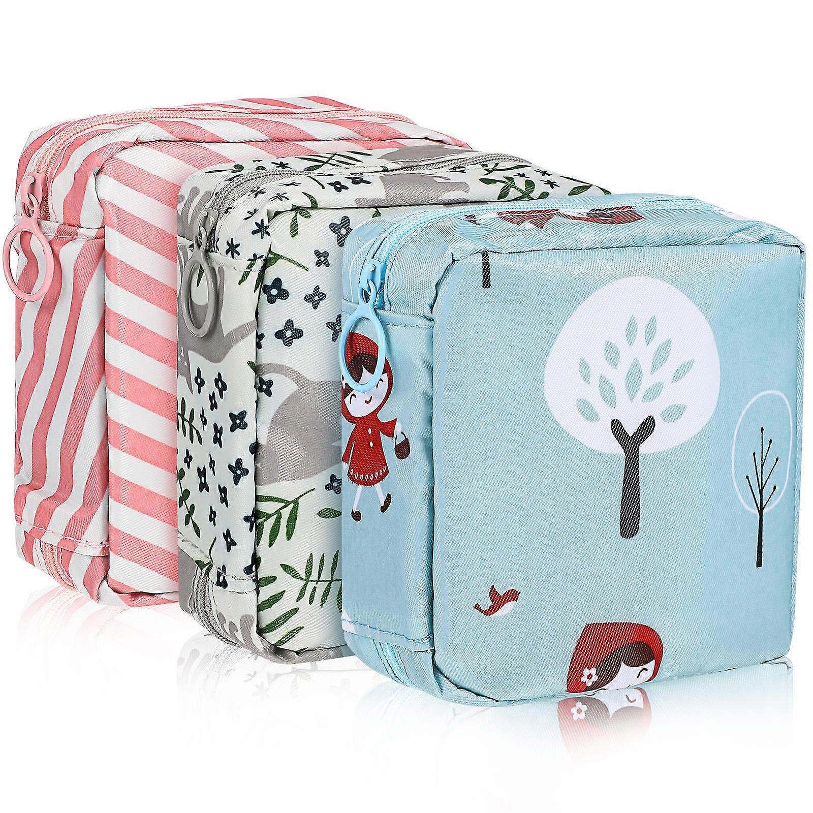 Sanitetsförvaringspåse 3st periodväska Dragkedja förvaring för utomhusaktiviteter Multi Polyester