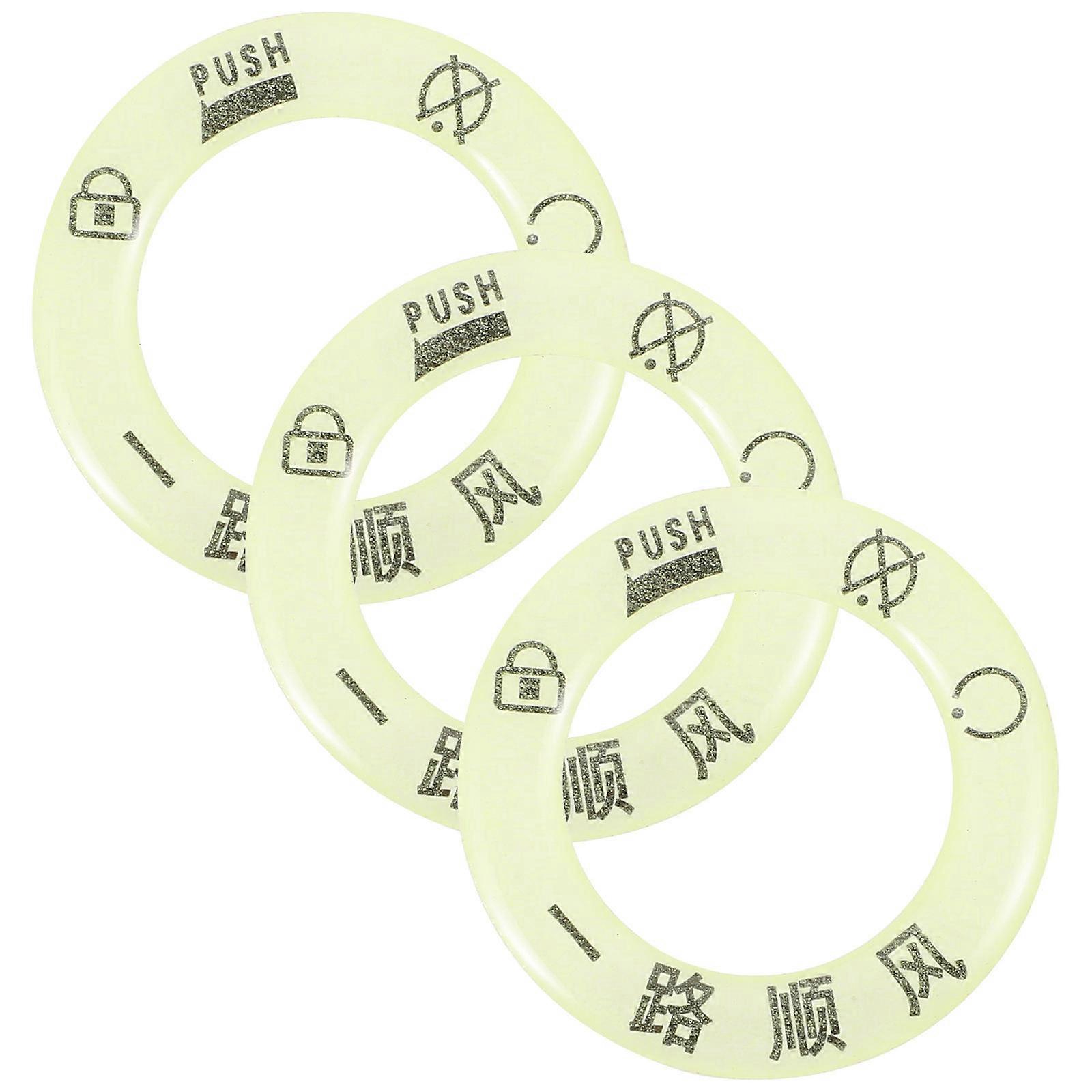 3pcs Push to Start Covers Fluorescent Engine Start Decoration Rings Car Ignition Button Interior Accessory
