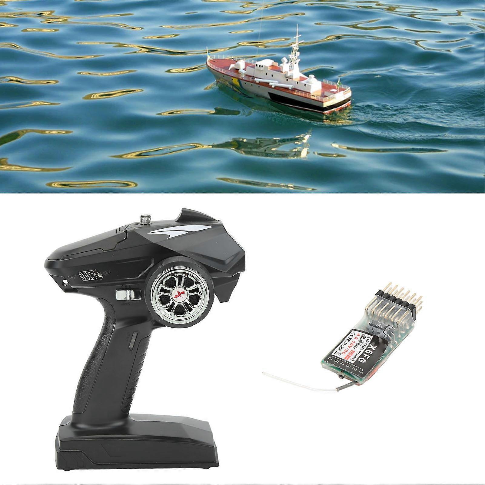 2.4G 6CH RC Transmitter Black Remote Controller for Car & Boat