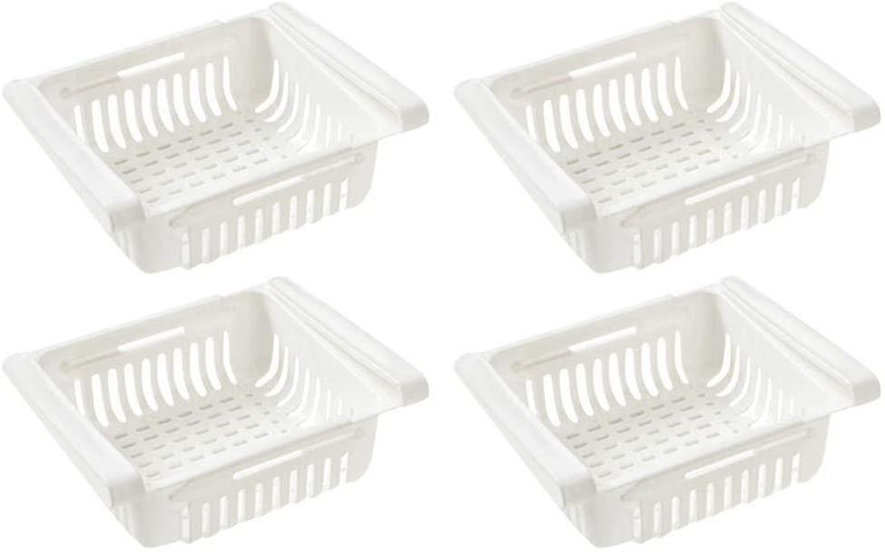Fridge Drawer Organiser Extendable Refrigerator Shelf Holder Storage Box