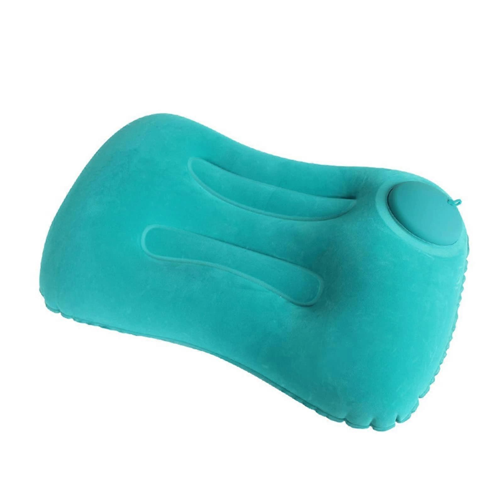 Travel Pillow Air Inflatable Neck Pillow Press Type Portable Airplane Travel Cushion Blue