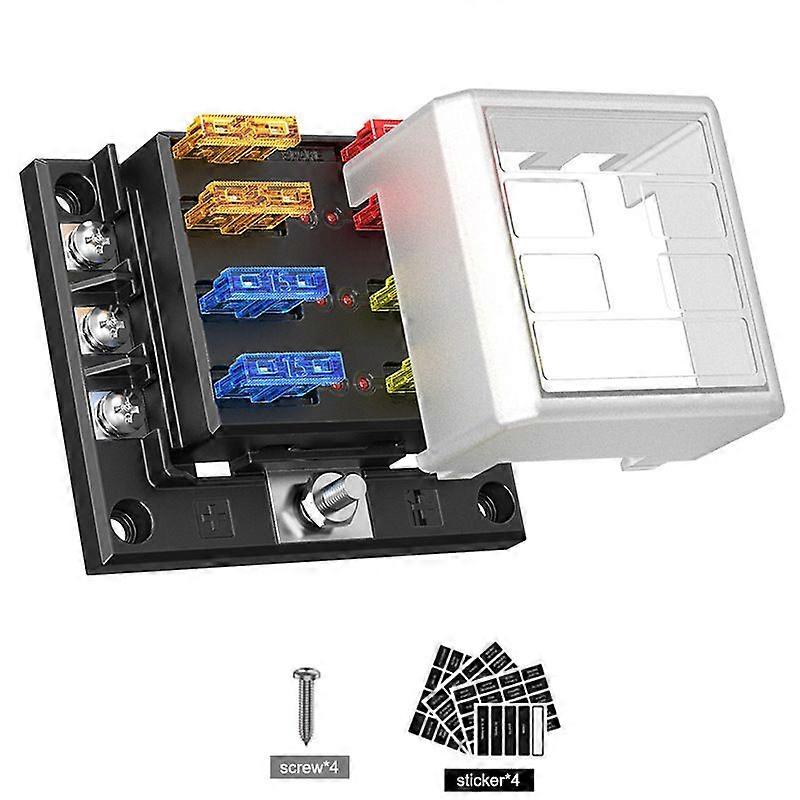 New 6-way fuse holder with short circuit indicator, 1pcs