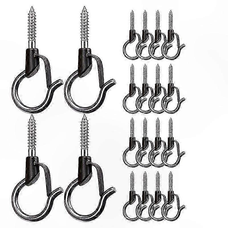 20 Pack Heavy Duty Wall and Ceiling Hooks with Safety Buckle for Hanging Storage Solutions