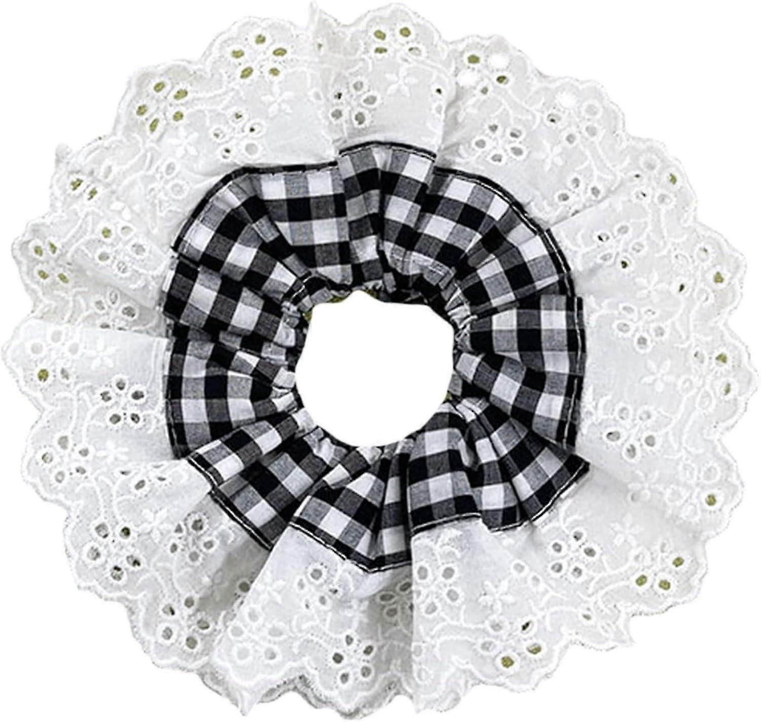 Elastici per capelli in pizzo bianco spesso, elastici per capelli Lolita in pizzo grandi con fiori, elastici per capelli in pizzo bianco grandi per donne e ragazze