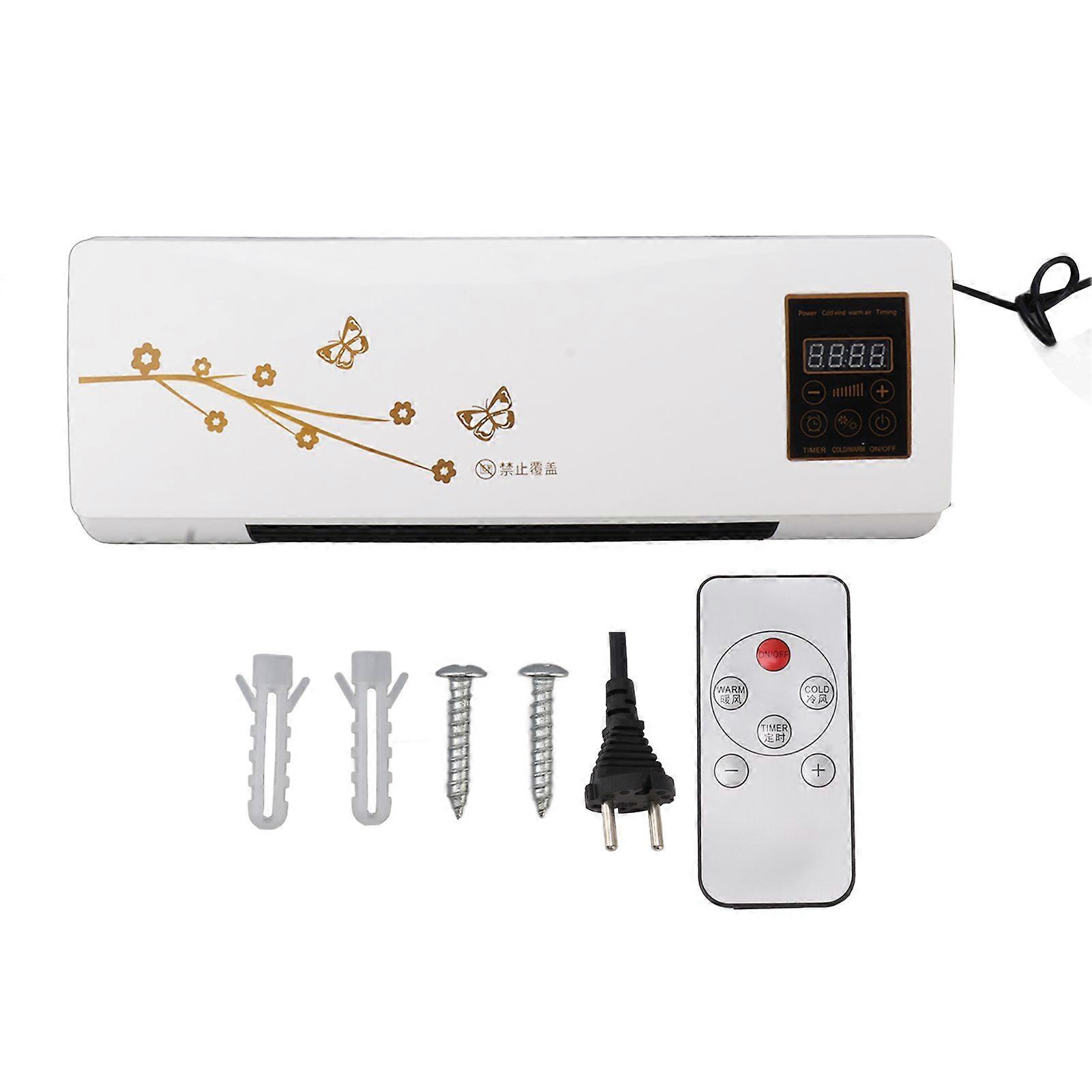Space Heater for Indoor with Remote Wall Mounted Air Conditioner Low Noise Timing Function for Home Office