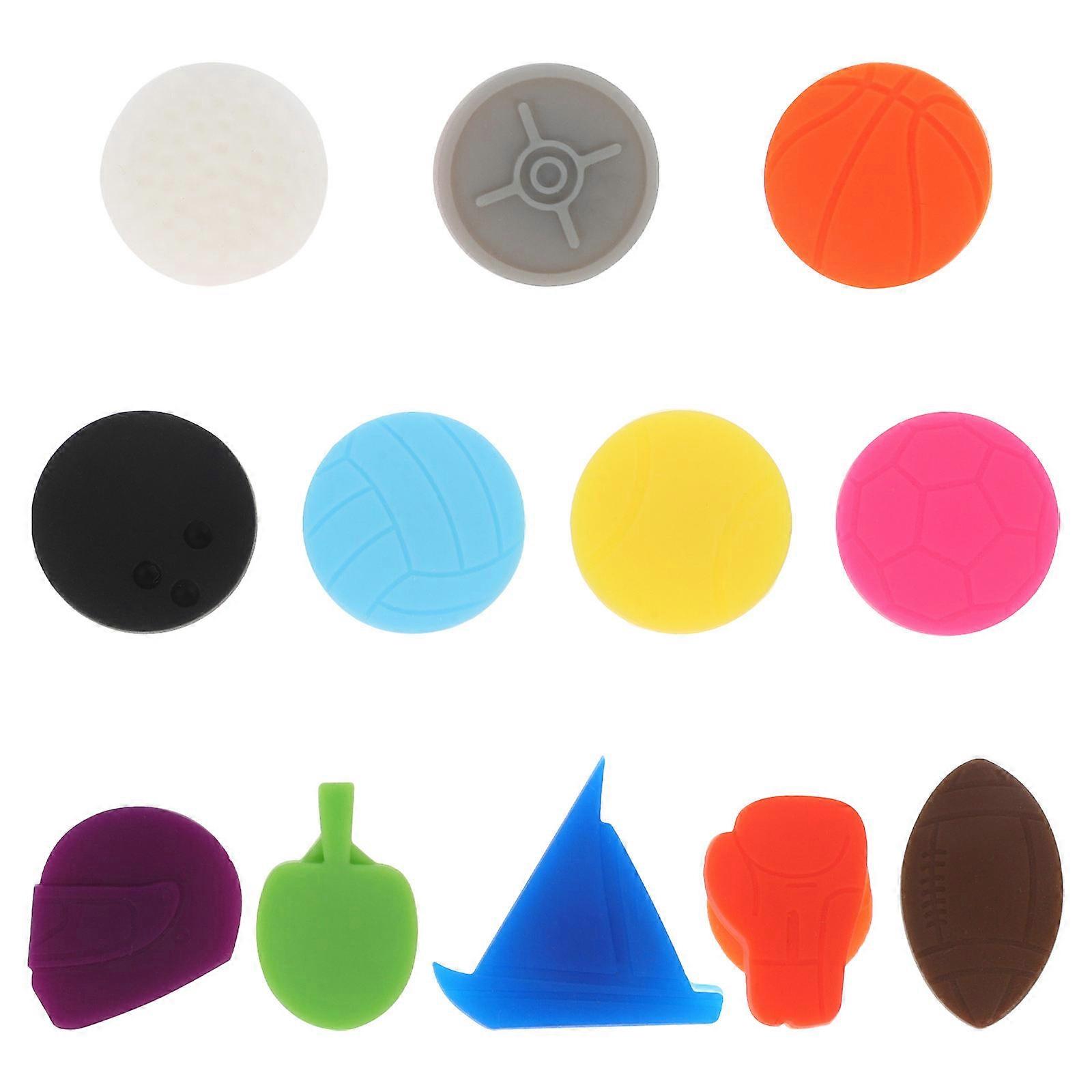 12Pcs Sport Theme Glass Markers Silicone Drink Identifiers For Family Events Assorted Color Practical Design