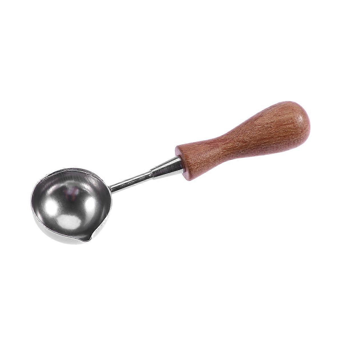 Wax Sealing Spoon Stainless Steel Spoon Wax Sealing Tools Wood Handle Multi Color for Pouring Wax 1Set