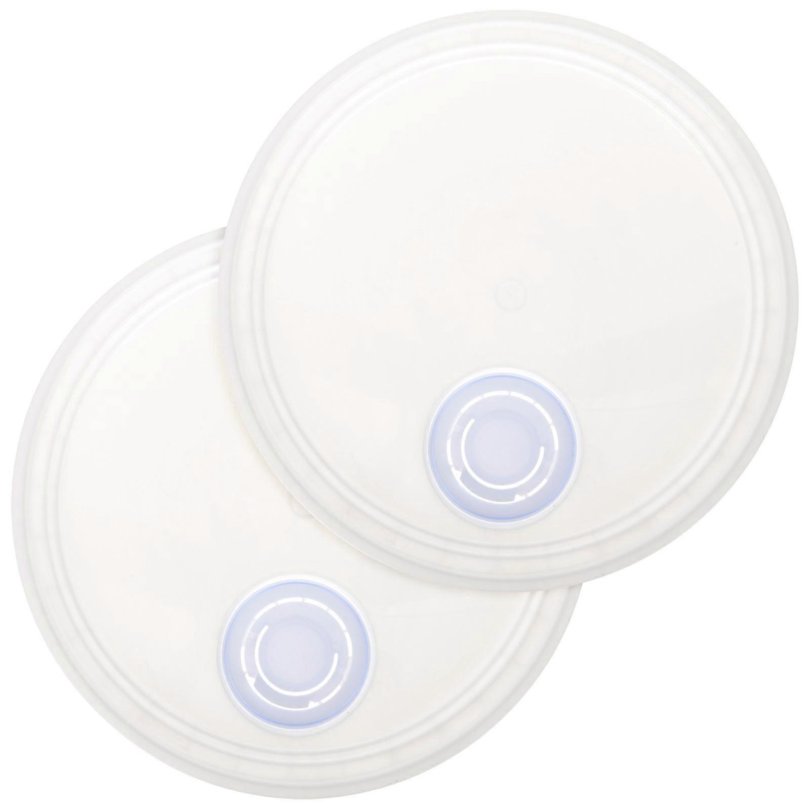 Leak-Proof Bucket Lid Professional Bucket Cover for Industrial Use White Plastic with Pouring Function 2Pcs
