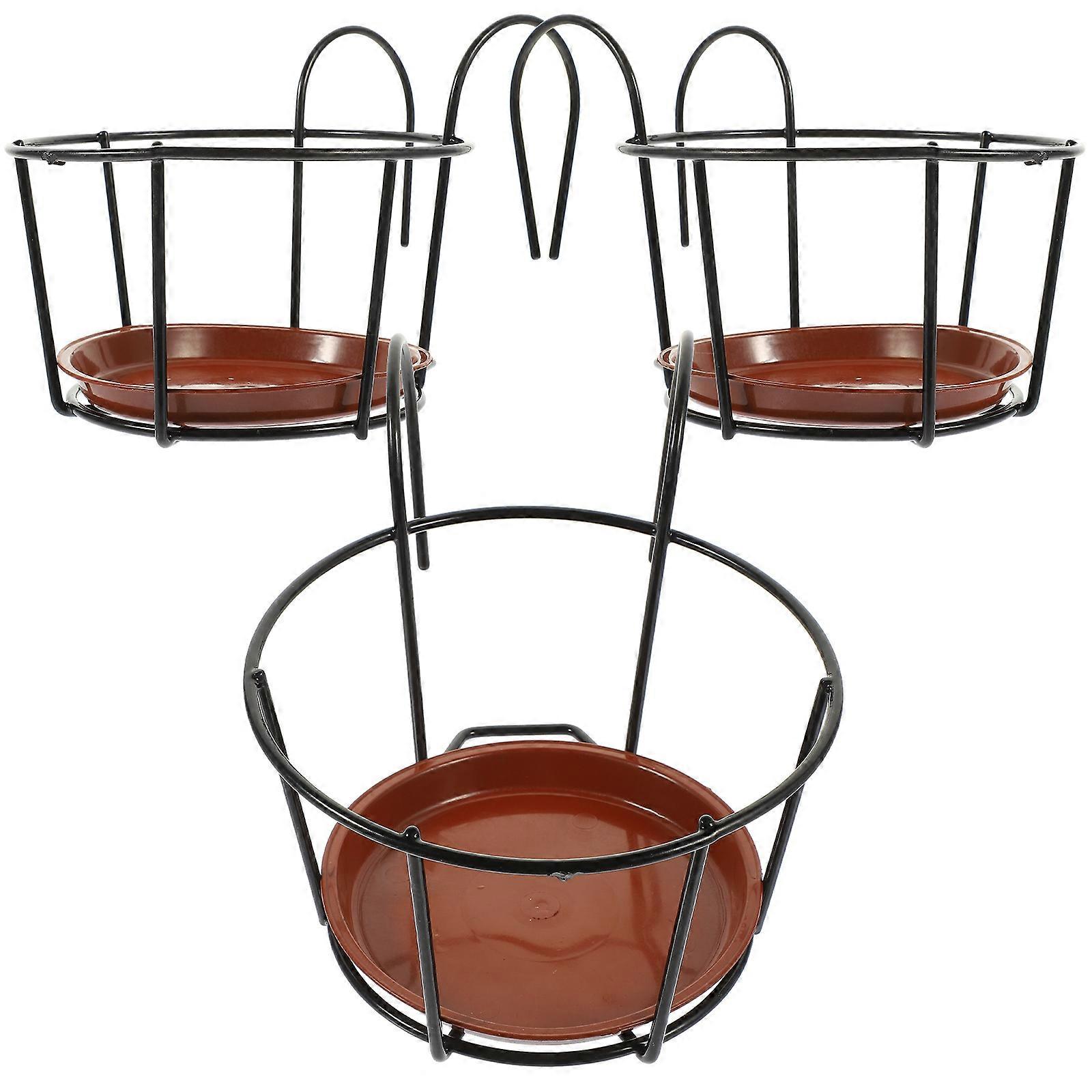 Iron Hanging Flowerpot Stand for Flower Storage with 3Sets Included
